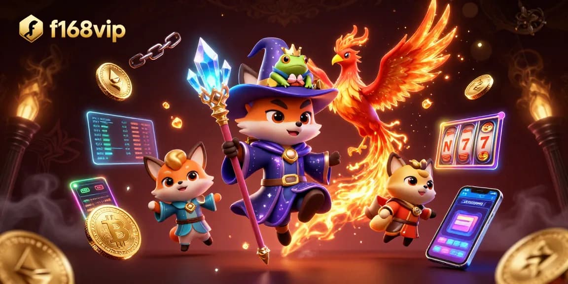 Engage with exciting games at f168vip, featuring enchanted characters and vibrant casino elements.