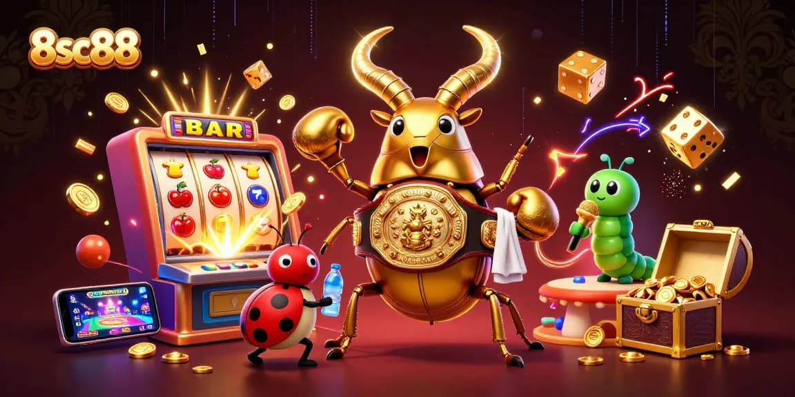 Experience the excitement of 8sc88 casino with vibrant gaming action and colorful characters.