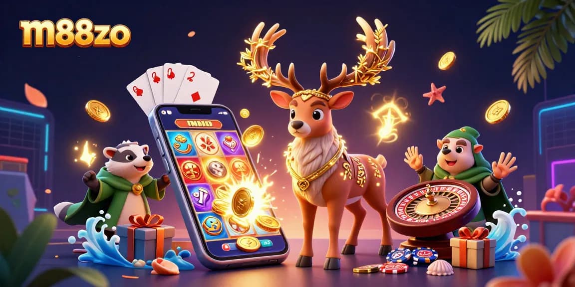 Engage with thrilling m88zo experiences featuring dynamic casino games and vibrant characters in a rich visual scene.