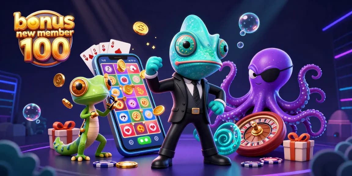 Experience the excitement of casino wins with the bonus new member 100 at SLOT 88, a vibrant casino illustration.