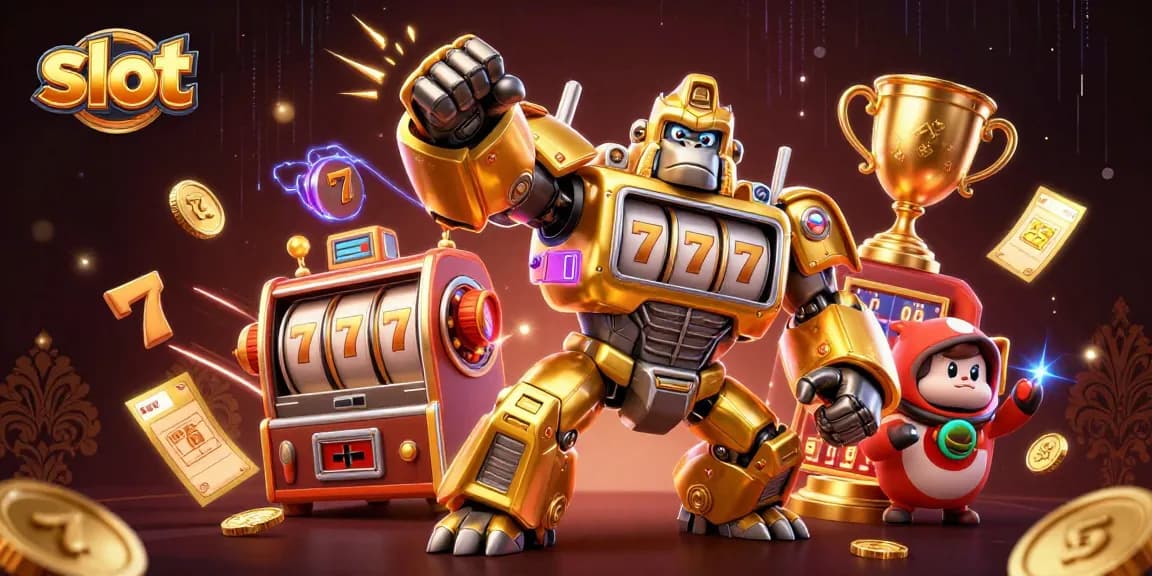 Menggulung slot dengan gorila emas transformer dan elemen perjudian dinamis lainnya untuk pengalaman kasino yang menarik.