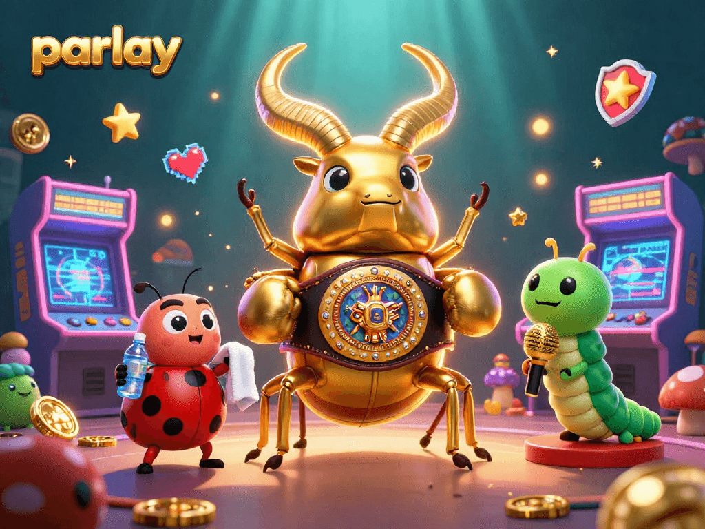 Experience thrilling parlay betting with this illustrated scene featuring dynamic gaming elements and colorful characters.