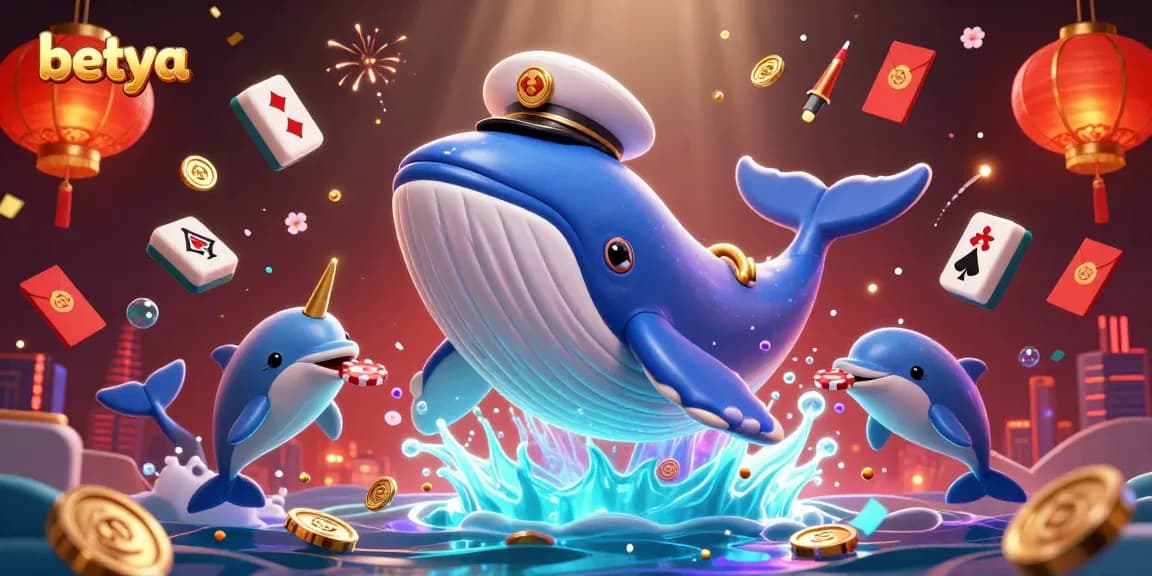 Engage with the betya experience featuring vibrant casino elements and playful aquatic characters.