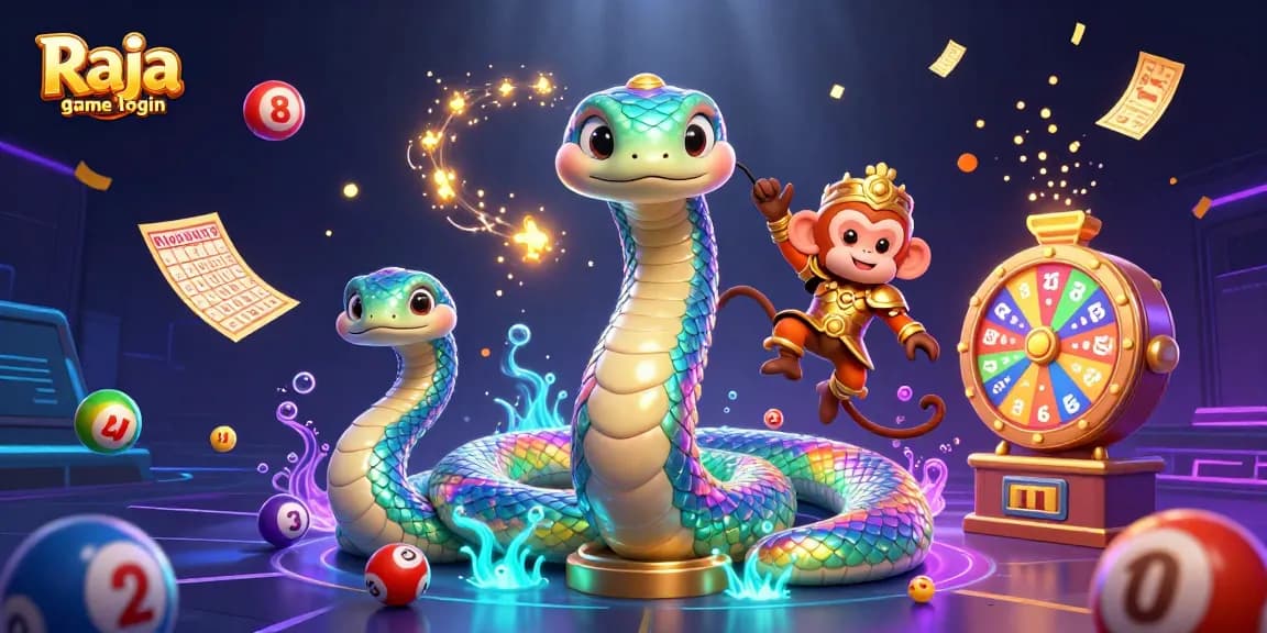 Engage in thrilling gameplay with the Raja game login featuring a vibrant 3D scene of excitement.