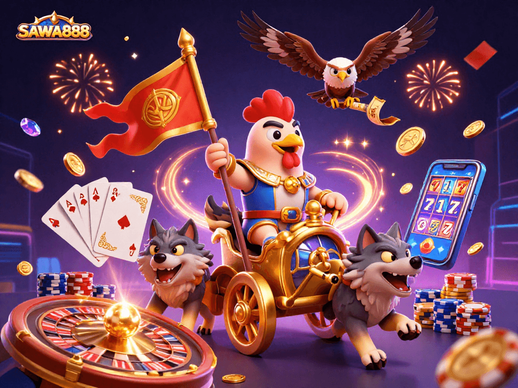 SAWA888 brings adventure to players with exciting slot machine reels and dynamic casino elements.
