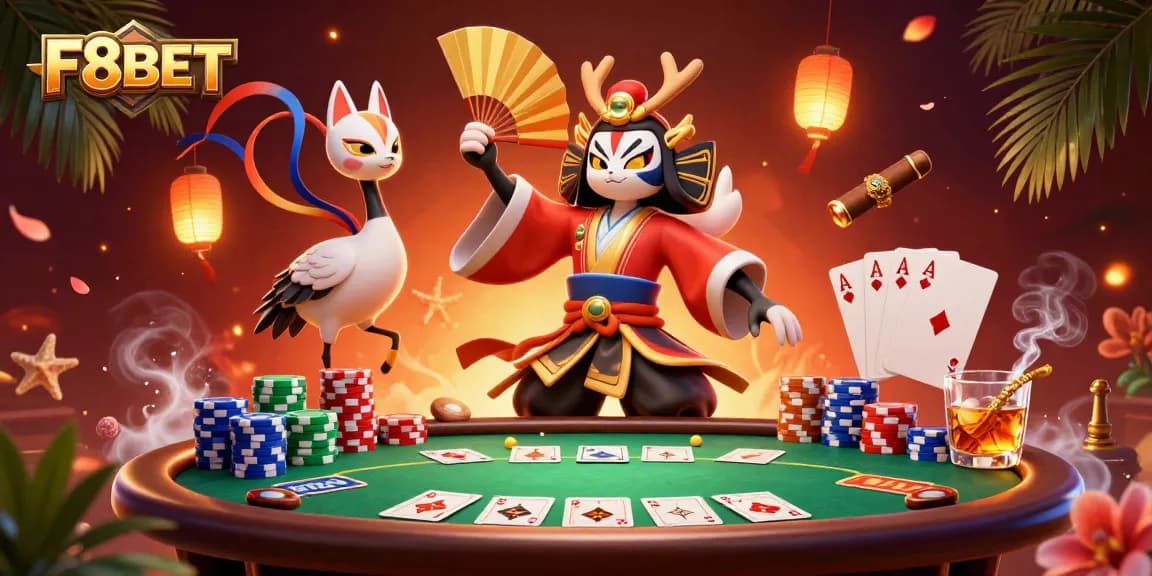 Experience thrilling moments with F8BET in an enchanting 3D casino setting featuring vibrant characters and game elements.