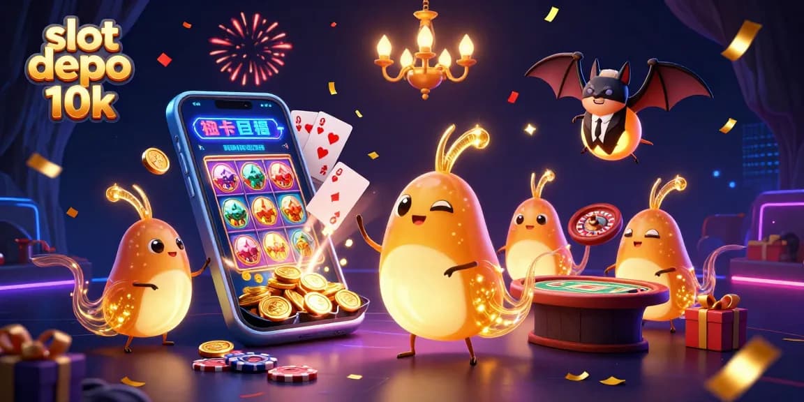 Engage in thrilling gameplay with slot depo 10k as glowworms light up the casino, showcasing vibrant visuals.