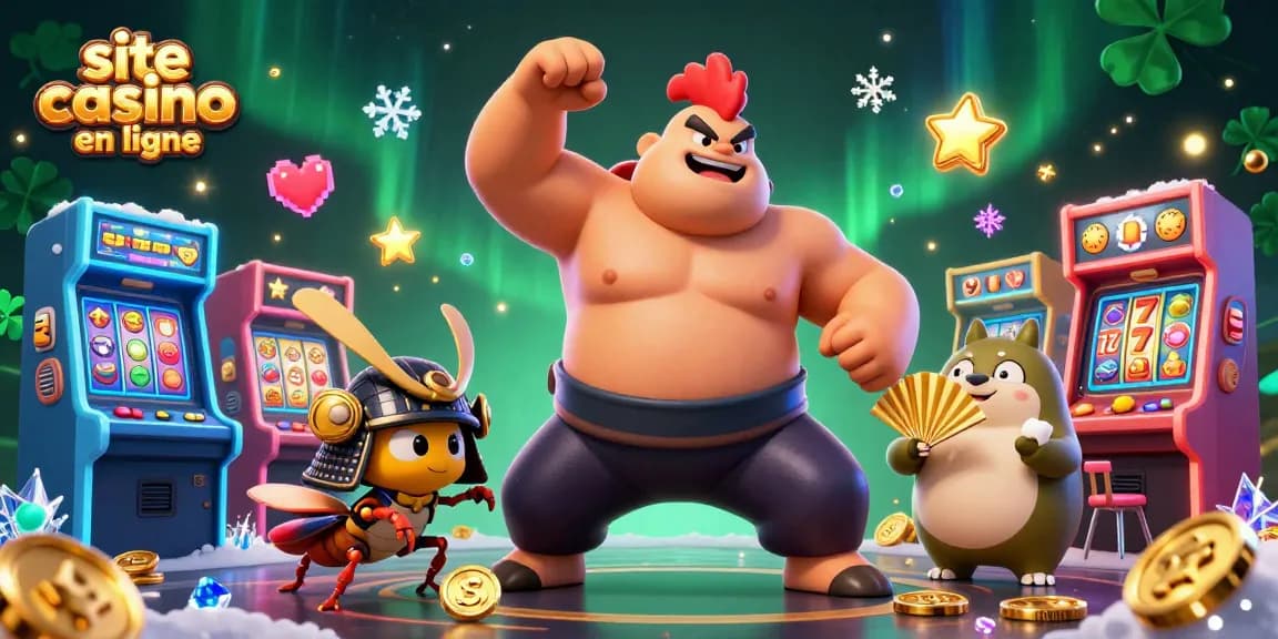 Participez à la scène vibrante du site casino en ligne avec des personnages animés et des éléments de jeu.