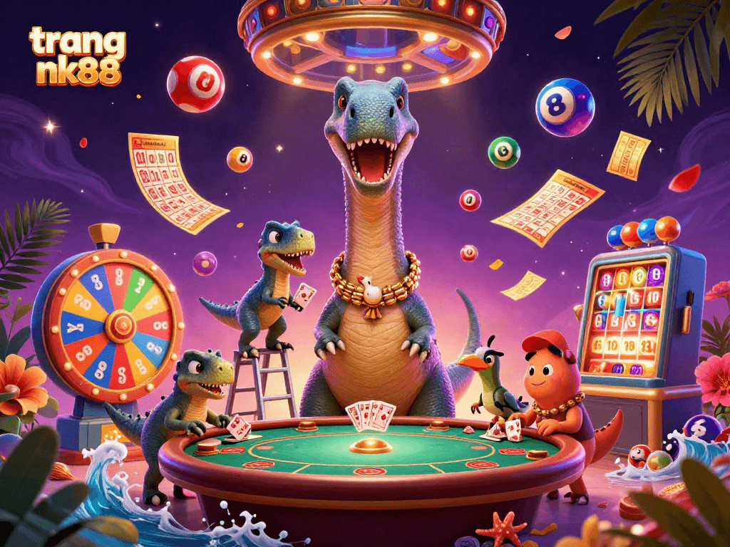 Engage with exciting gaming elements in the trang nk88 casino illustration featuring dynamic lottery elements.