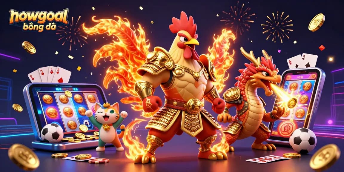 Engaging nowgoal bóng đá illustration showcasing thrilling sports betting action with vibrant 3D characters.