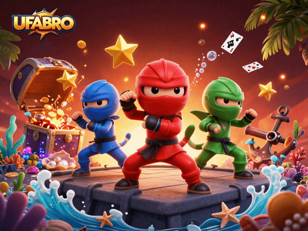 Engage in thrilling betting actions at UFABRO with a vibrant casino-themed digital illustration.