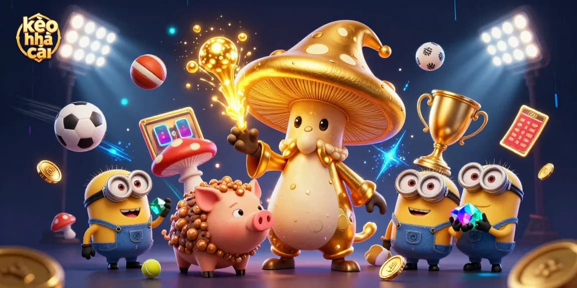 Engage with kèo nhà cái betting insights through dynamic illustration with sports elements.
