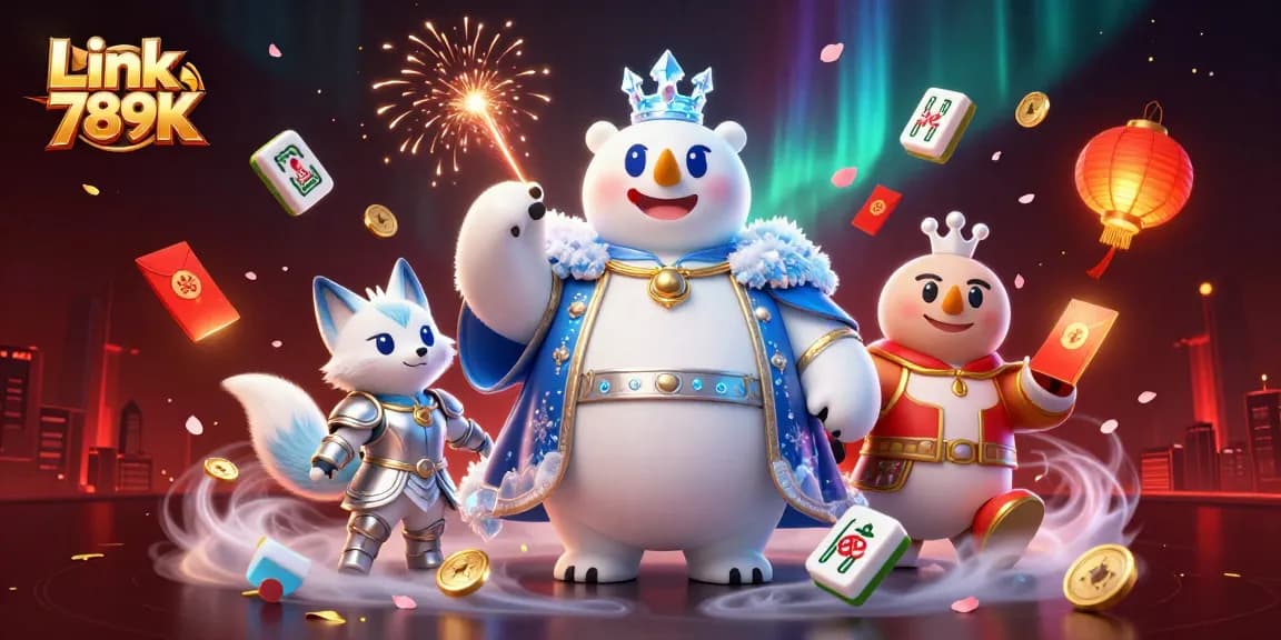 Experience thrilling gameplay with Link 789K in this vibrant 3D casino illustration featuring dynamic elements.