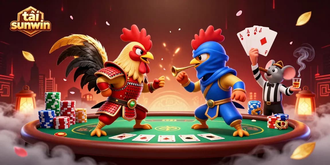 Engage with the thrilling action of tải sunwin in a colorful 3D cartoon battle between samurai and ninja roosters.