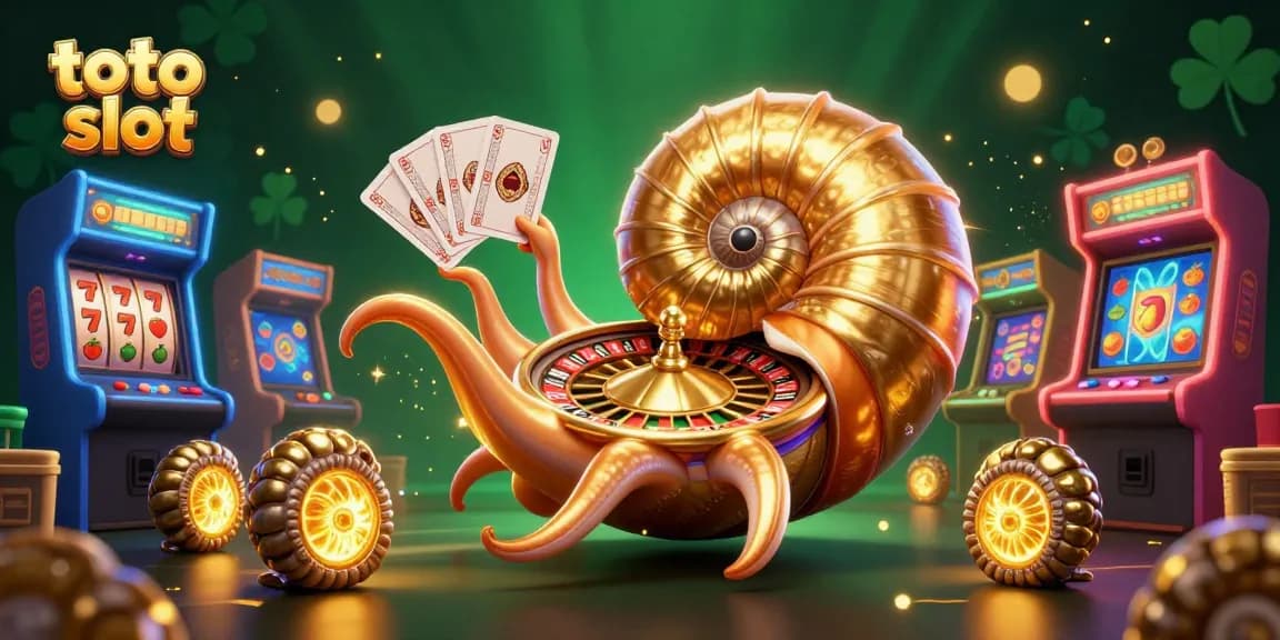 Engage in exciting toto slot games with this vibrant, dynamic casino illustration.