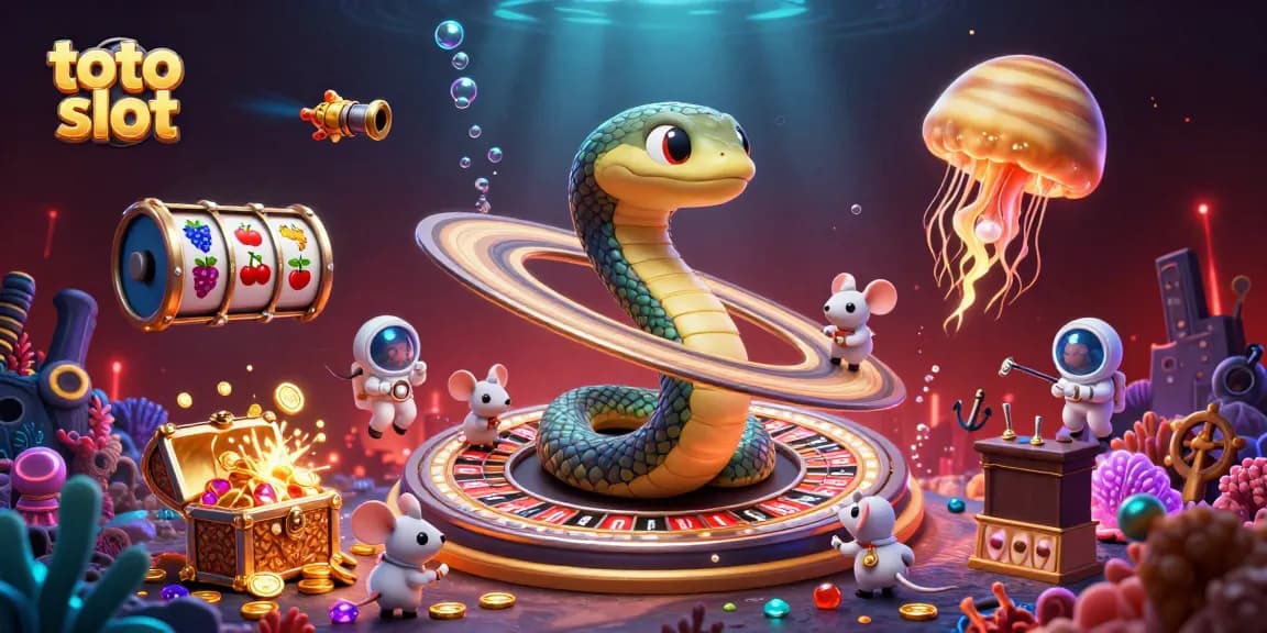 Experience thrilling toto slot moments with astronaut mice betting in a cosmic casino setting.
