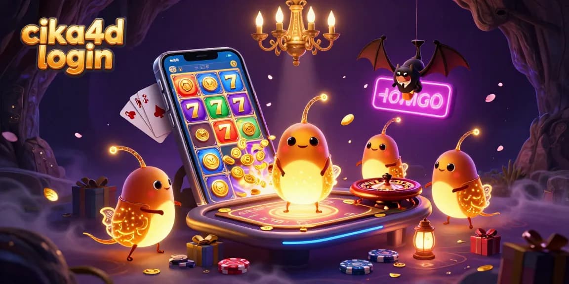 Experience the thrill of gaming with cika4d login in a vibrant cave casino illuminated by glowworms.