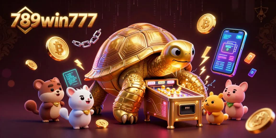 Play slots and jackpots at 789win777 featuring a 3D golden tortoise pinball machine