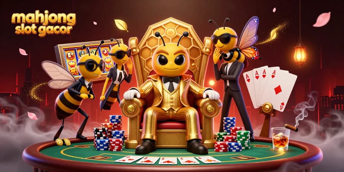 Engage with mahjong slot gacor in this dynamic, ultra-detailed 3D casino scene featuring vibrant slot reels.