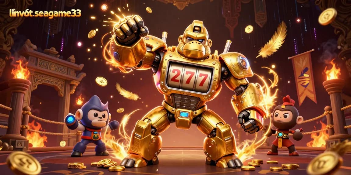 Engage with linh vật sea game 33 through vibrant 3D illustration featuring dynamic casino elements in action.