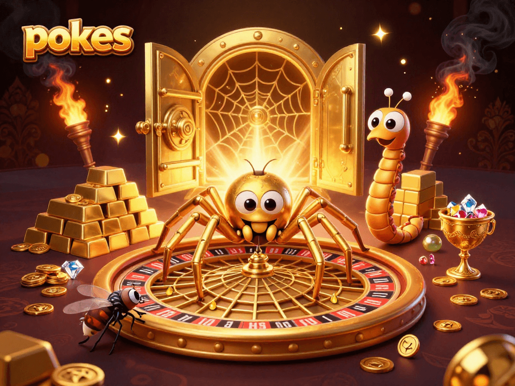 Experience thrilling pokies action with vibrant characters at a dynamic casino scene.