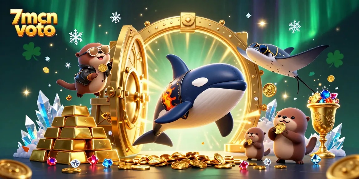Experience thrilling wins with 7mcn voto, featuring vibrant cartoon characters and golden treasures.