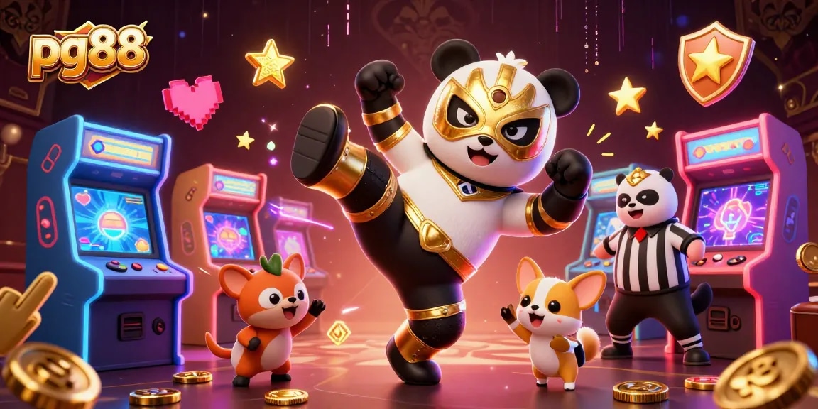 Watch the exciting pg88 scene with animated animals engaging in thrilling casino games and sports!