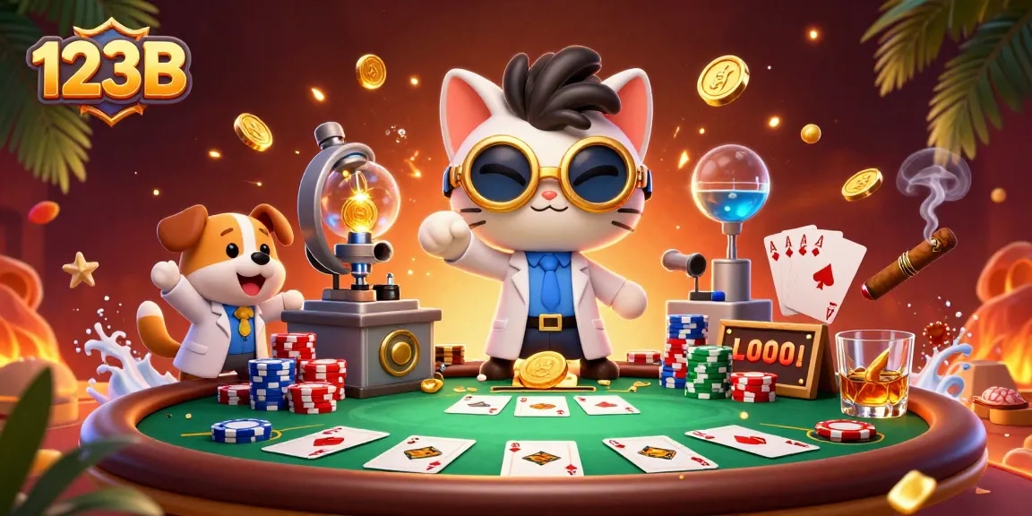 Engage with 123B's vibrant casino scene featuring exciting poker elements and animated characters.