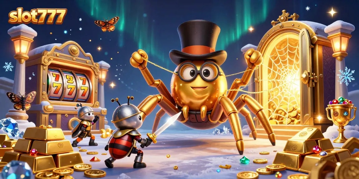 slot777 menghadirkan pengalaman bermain dengan arachnid emas dan karakter ajaib lainnya di kasino yang megah.
