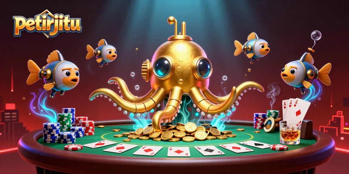 Gambarlah petirjitu saat bermain poker dalam suasana kasino yang menawan.