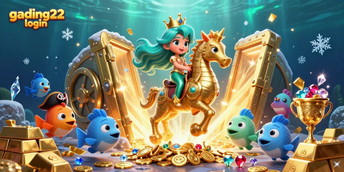 Engage with gading22 login for an exciting underwater slot adventure featuring a mermaid, seahorse, and treasure.
