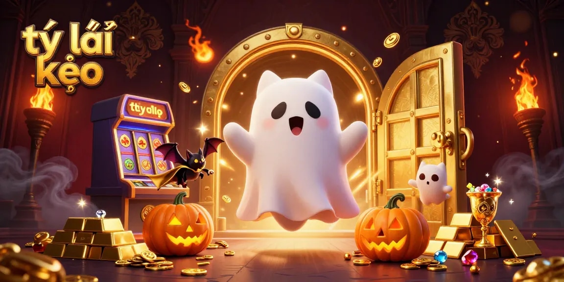 Floating through a haunted casino mansion, the friendly ghost cat and vampire bat highlight tỷ lệ kèo for bettors.