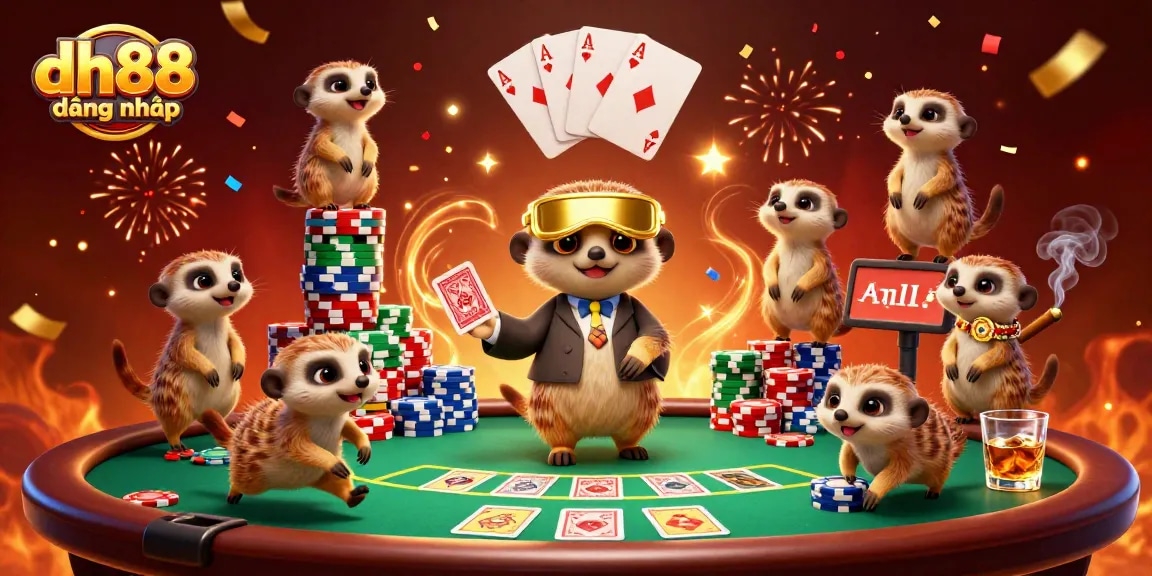 Engage with dh88 đăng nhâp and enjoy an exciting casino experience with animated meerkats.