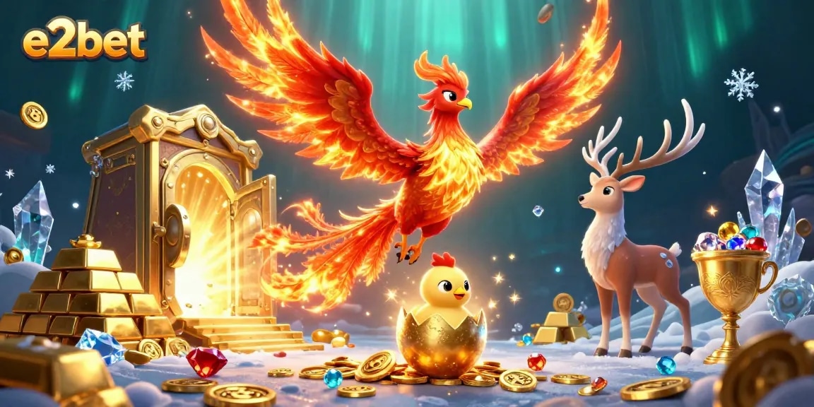 Experience the thrill of e2bet with vibrant symbols and magical characters in a rich casino scene.