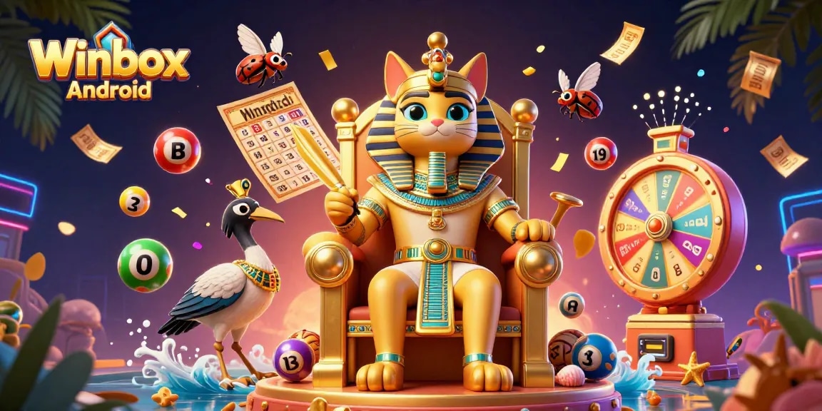 Experience Winbox Android with vibrant lottery elements and rich 3D casino visuals in a dynamic setting.
