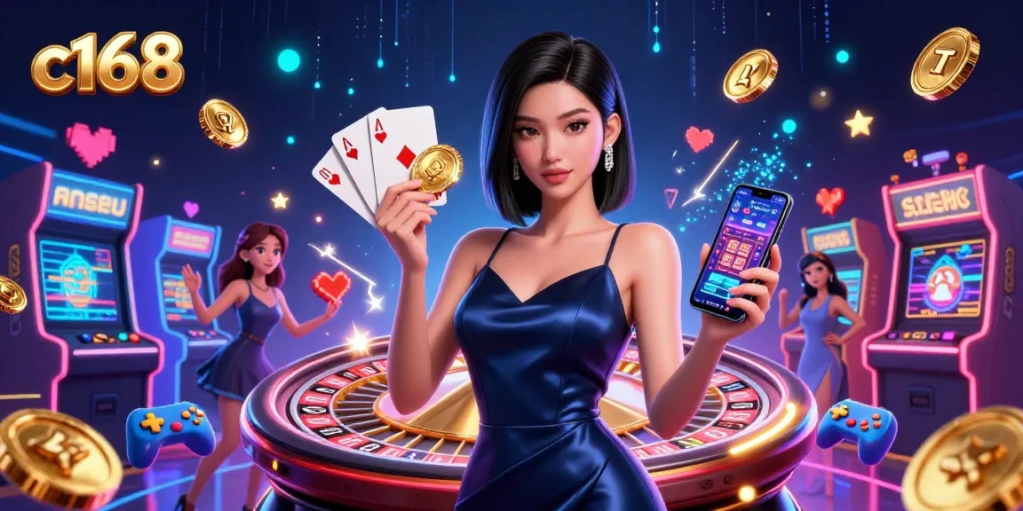C168 players enjoy a vibrant casino atmosphere with advanced slots and colorful gaming elements.