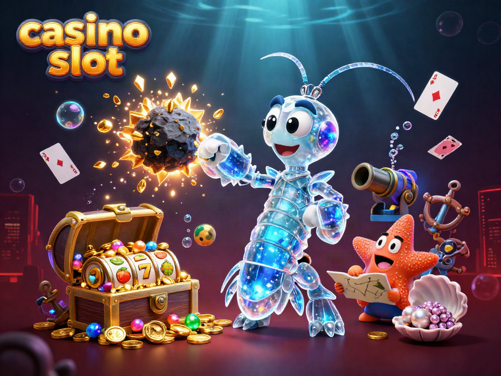Experience thrilling casino slot action with vibrant cartoon characters amidst a treasure-filled scene.
