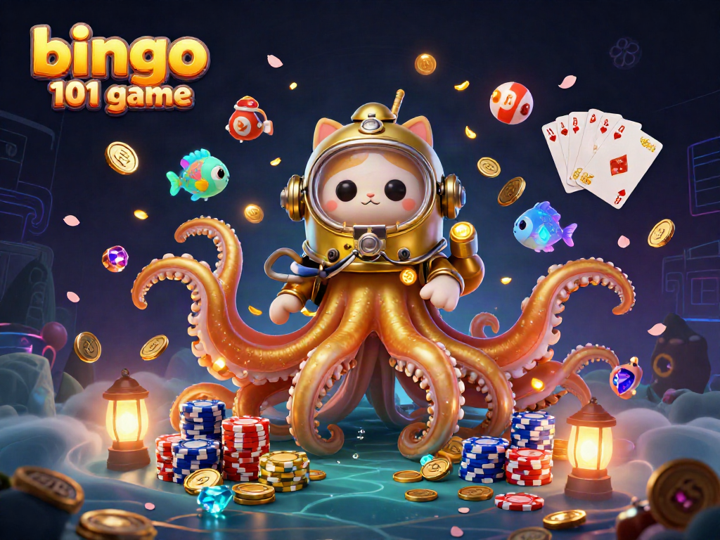Experience the excitement of the bingo 101 game within a vibrant underwater scene featuring treasure and games of chance.