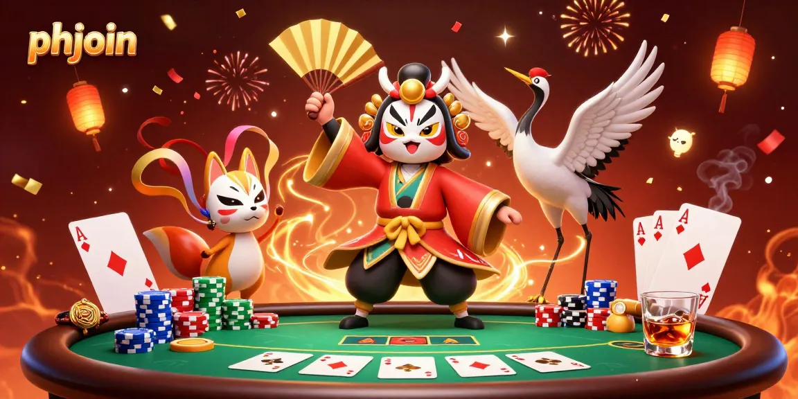 Experience high-stakes gaming at phjoin with vibrant poker action and colorful casino graphics.