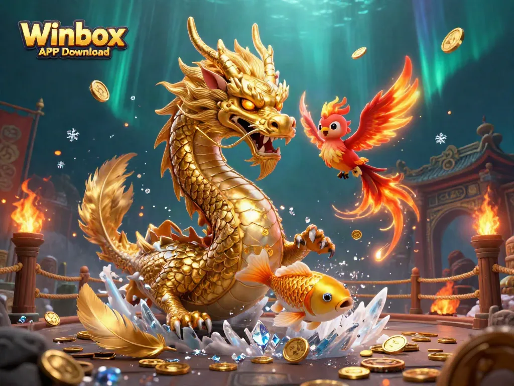 Experience the thrill of Winbox APK Download with a vibrant 3D illustration showcasing dynamic gaming elements and characters.