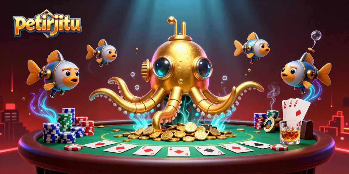 Gambarlah petirjitu saat bermain poker dalam suasana kasino yang menawan.