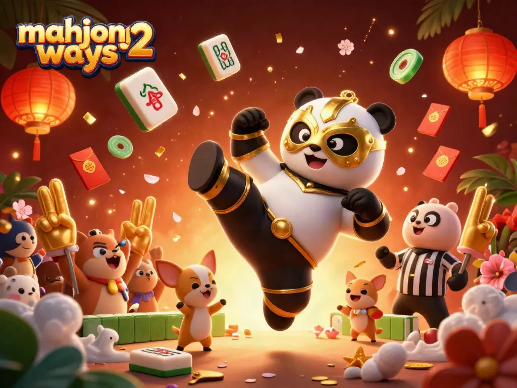 Experience mahjong ways 2 excitement with dynamic 3D characters and festive decorations.