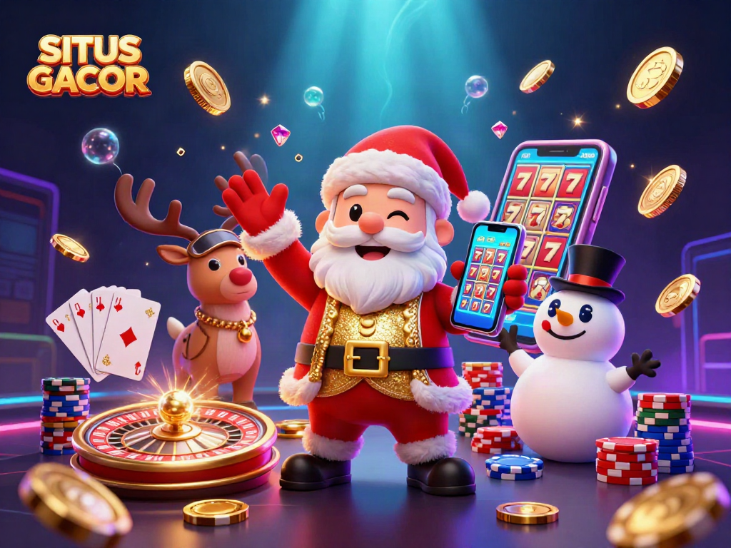 Win big with SITUS GACOR as Santa spins jackpots in a lively casino scene.