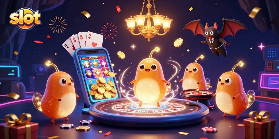 Spin vibrant slots and win with a lively casino scene featuring iconic characters and colorful game elements.