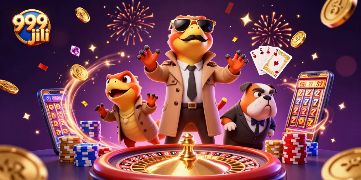 Join the excitement at 999 jili with raptors in disguise entering a vibrant casino scene!
