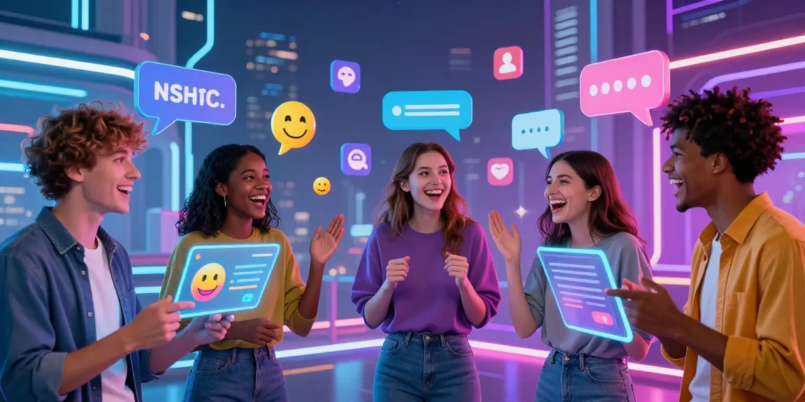 Engaging NSFW chat avatars in a vibrant virtual landscape.