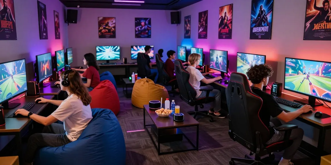 Group enjoying a hit club gaming session in a lively lounge atmosphere