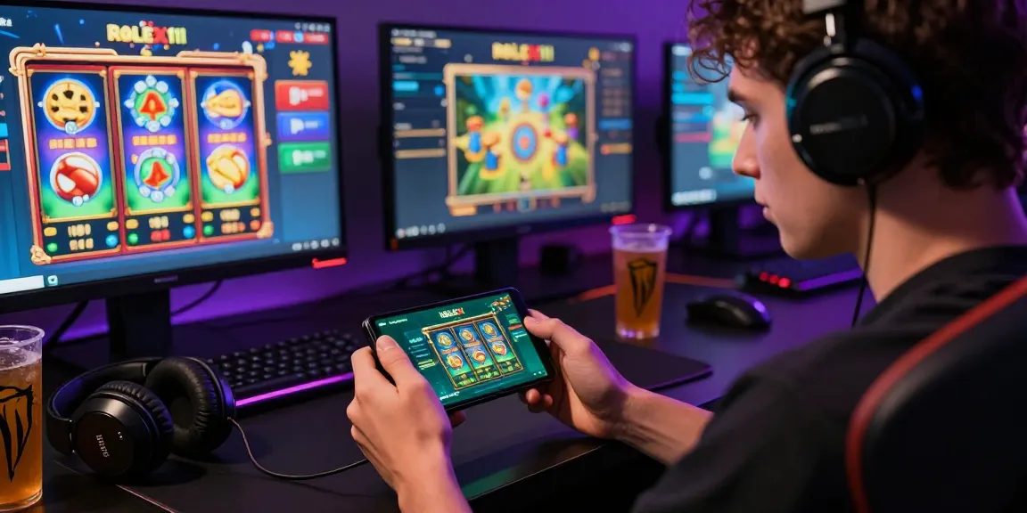 Exciting Rollex11 gaming setup on Android device with vibrant graphics, creating an immersive gaming atmosphere.
