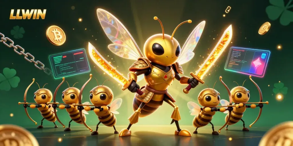 Engage with LLWIN's vibrant casino adventures featuring our unique 3D characters in a thrilling illustration.