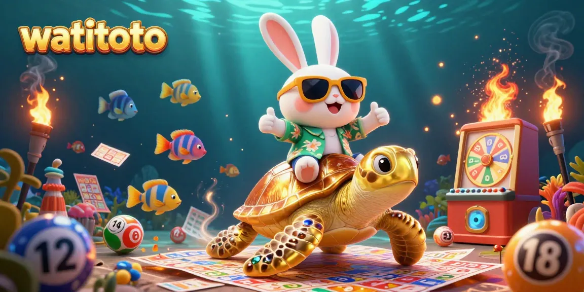 Experience thrilling wins with watitoto in this vibrant 3D illustration featuring lucky lottery elements.